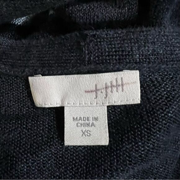 J. Jill Blue Striped Knit Linen Blend String Tie Tunic Cardigan XS - Picture 9 of 9